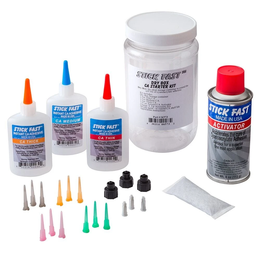 Stick Fast CA Glue Dry Box Kit 3 Stick Fast CA Glue Dry Box Kit