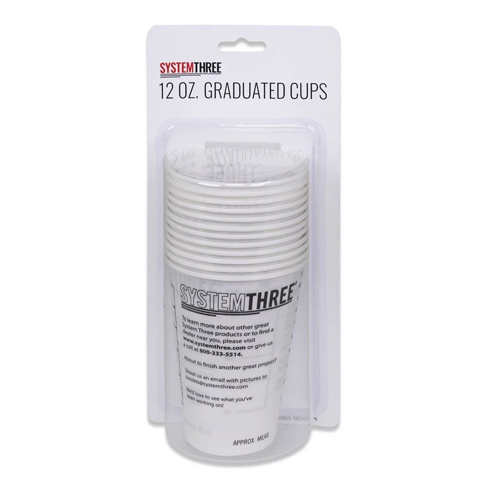 System Three 12 Oz. Graduated Paper Mixing Cups, 12-Pack 3 System Three 12 Oz. Graduated Paper Mixing Cups, 12-Pack