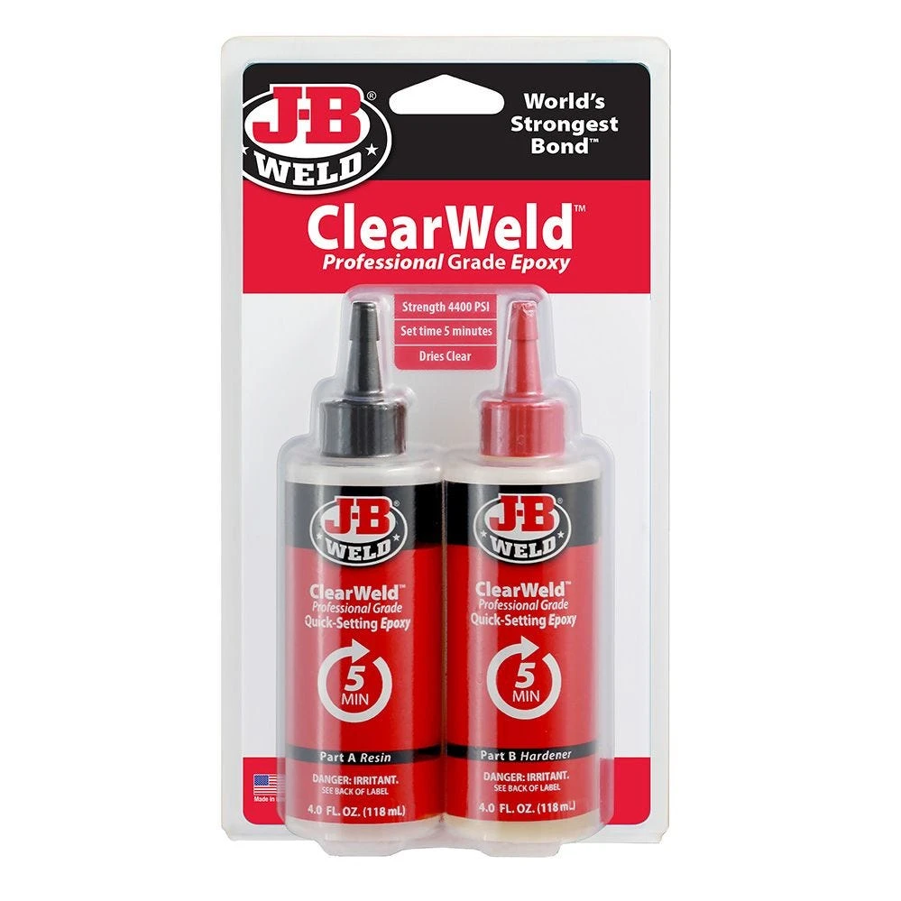 J-B Weld ClearWeld Professional Grade Quick-Setting Epoxy, 8 Oz. 3 J-B Weld ClearWeld Professional Grade Quick-Setting Epoxy, 8 Oz.