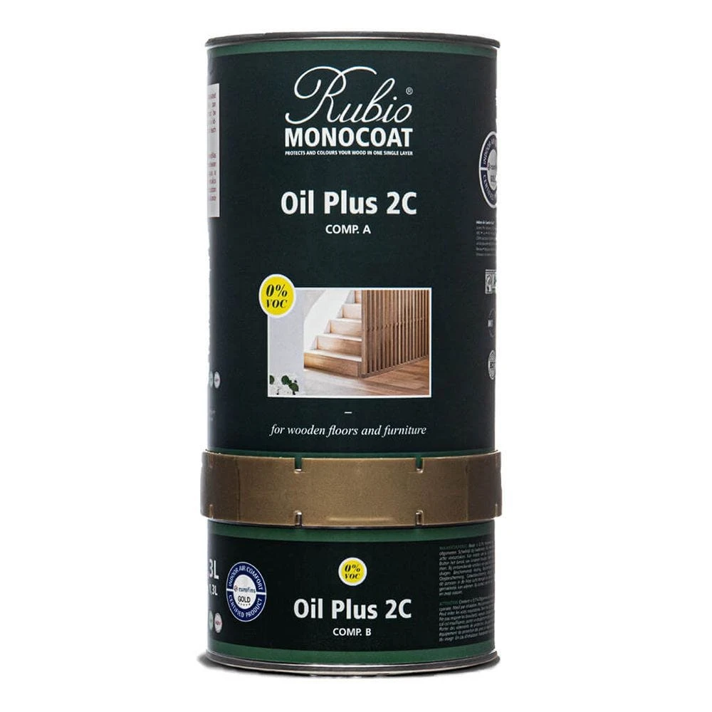 Rubio Monocoat Oil Plus 2C Wood Finish Combo Kit, 1.3 Liter, Pure 3 Rubio Monocoat Oil Plus 2C Wood Finish Combo Kit, 1.3 Liter, Pure