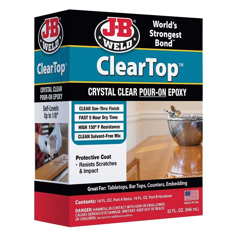 J-B Weld ClearTop Pour-On Epoxy, 32 Oz. 3 J-B Weld ClearTop Pour-On Epoxy, 32 Oz.